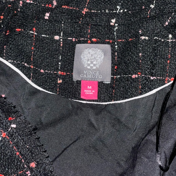 NEW Vince Camuto Spring Windowpane Tweed Open Front Jacket - Picture 5 of 10